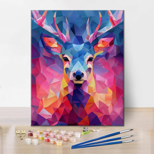 Geometrický jelen - malování podle čísel