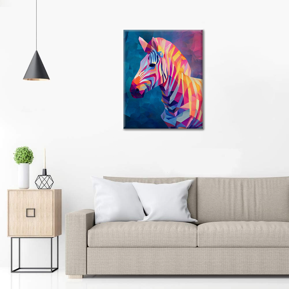 Geometrická zebra - malování podle čísel