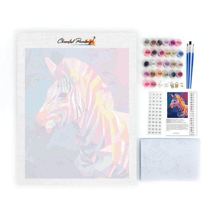 Geometrická zebra - malování podle čísel