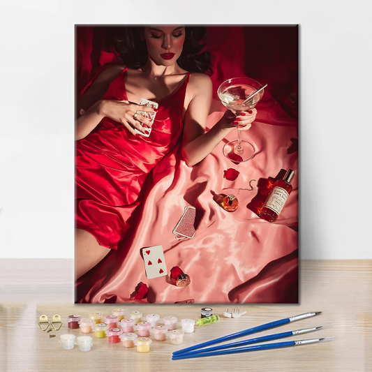 Poker a drinky - malování podle čísel