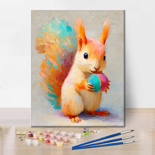 Nadýchaná veverka - malování podle čísel