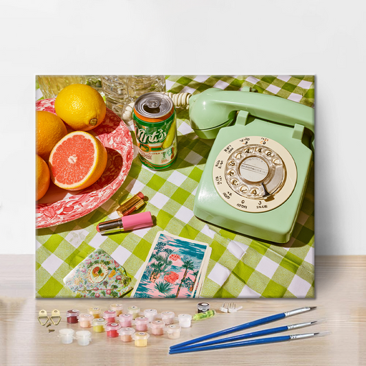 Retro telefon - malování podle čísel