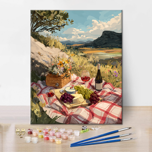 Okouzlující piknik na venkově - malování podle čísel