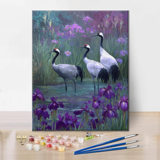 Jeřábi vistárie - malování podle čísel