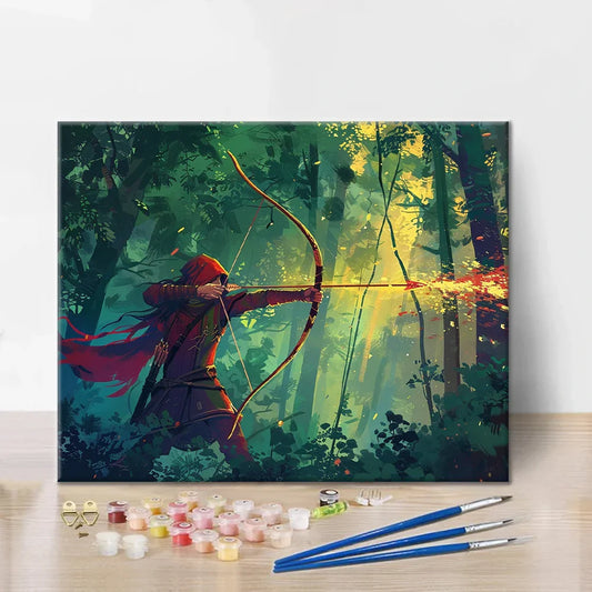 Lučištník v lese - malování podle čísel