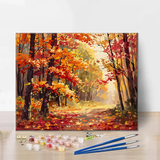 Podzimní cesta - malování podle čísel