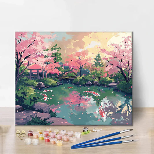 Zahrada sakurových květů - malování podle čísel