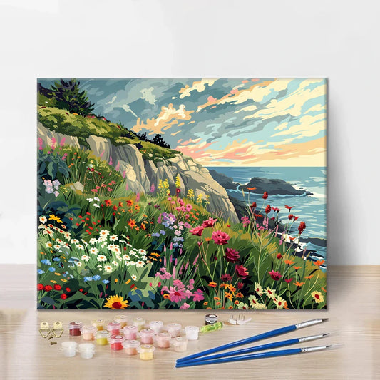 Pobřežní květinové pole - malování podle čísel