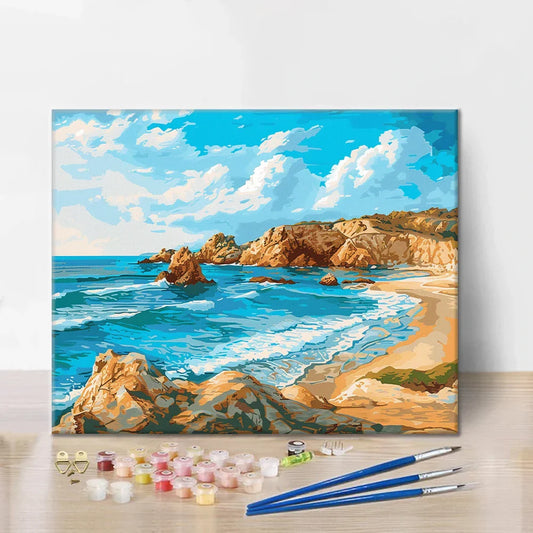 Pobřežní skály - malování podle čísel