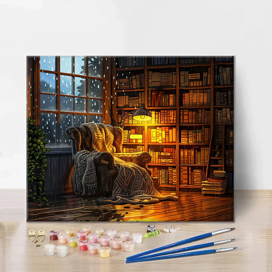 Útulný čtenářský koutek - malování podle čísel