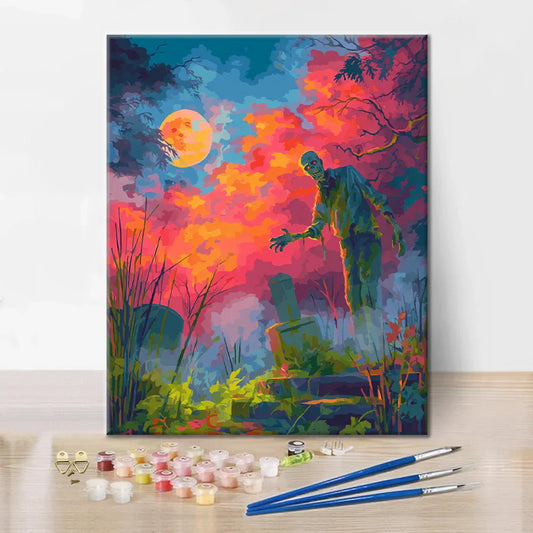 Hřbitovní zombie - malování podle čísel