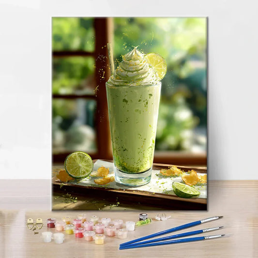 Matcha smoothie - malování podle čísel