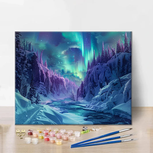 Polární záře - malování podle čísel