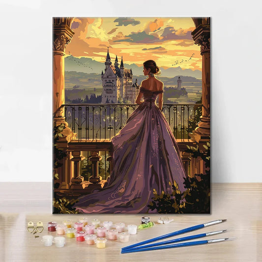 Princezna na zámku - Malování podle čísel