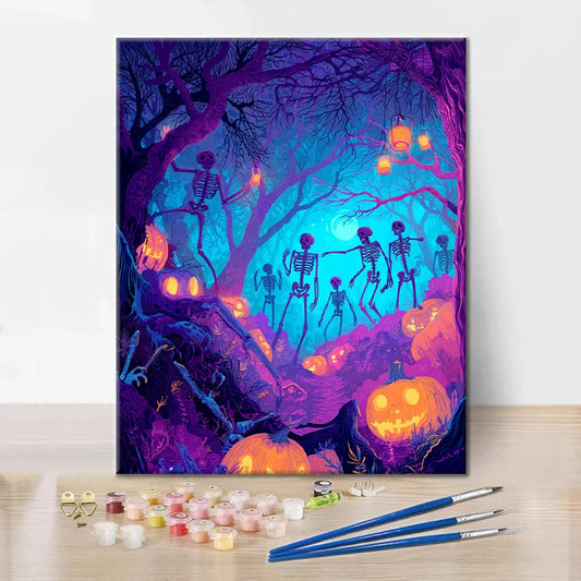 Párty kostlivců - malování podle čísel