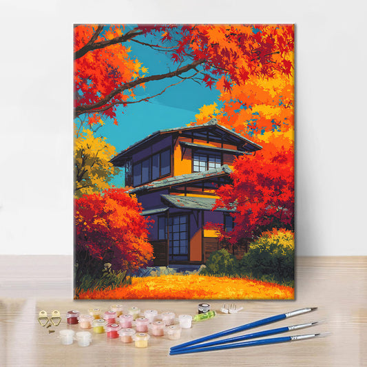 Podzimní objetí - malování podle čísel