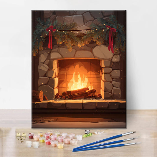 Teplý krb - malování podle čísel