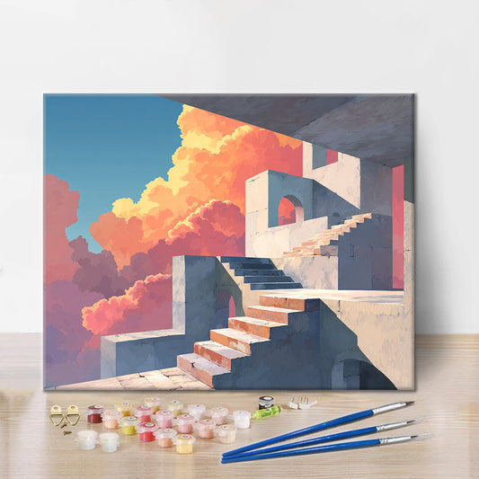 Kamenné schodiště - malování podle čísel