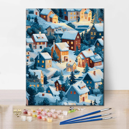 Zimní záře - malování podle čísel