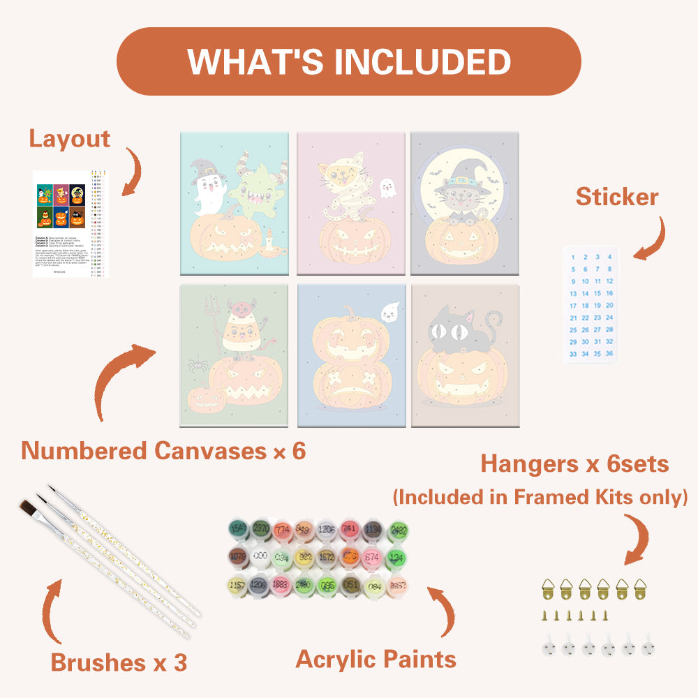 Halloweenské kočky a dýně