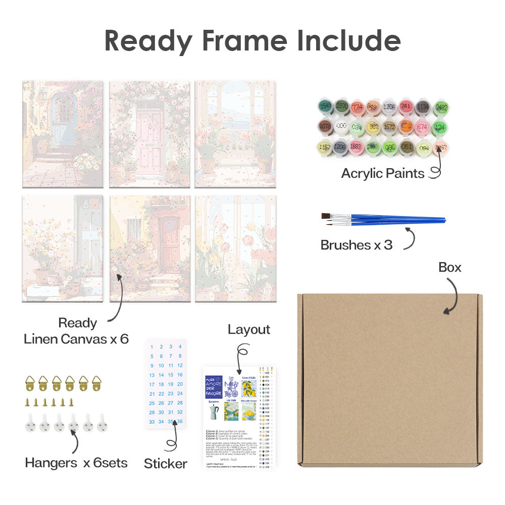 Rozkvetlé dveře - Malování podle čísel