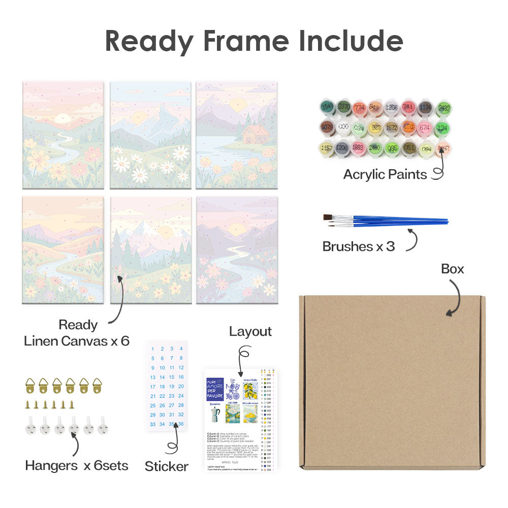 Hory a květy - Malování podle čísel