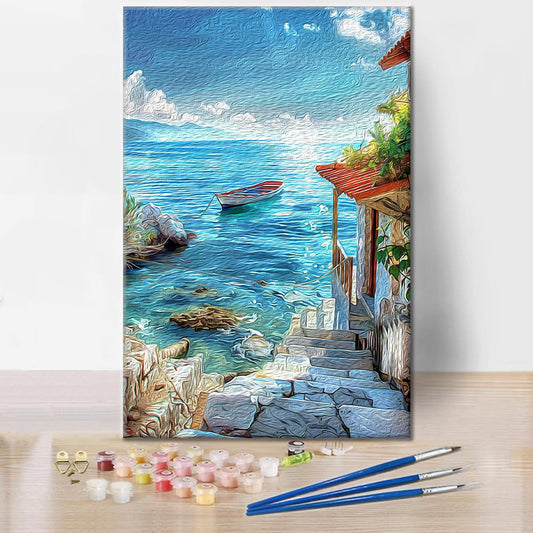 Přímořská chata - Malování podle čísel