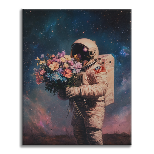 Astronautův kvetoucí vesmír - Malování podle čísel