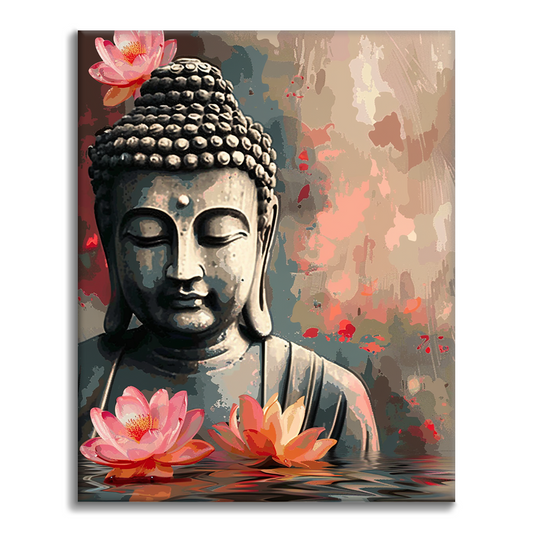 Buddha s květinou - Malování podle čísel
