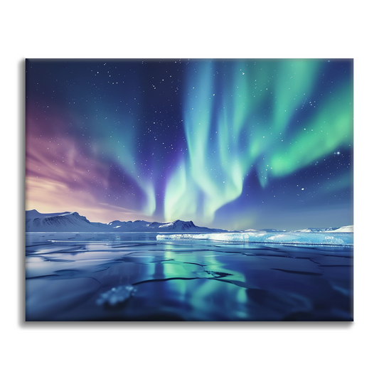 Aurora a jezero - Malování podle čísel