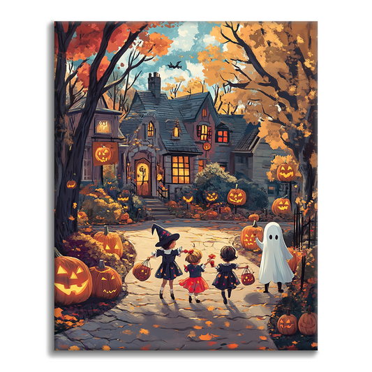 Halloweenská radost - Malování podle čísel