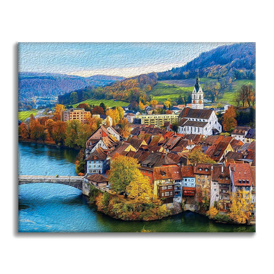 Colorcraft: Švýcarská říční vesnice - Malování podle čísel
