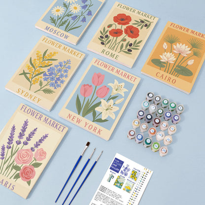 Světové květinové trhy - Malování podle čísel