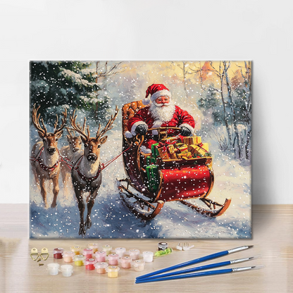 Santa a Elk - Malování podle čísel