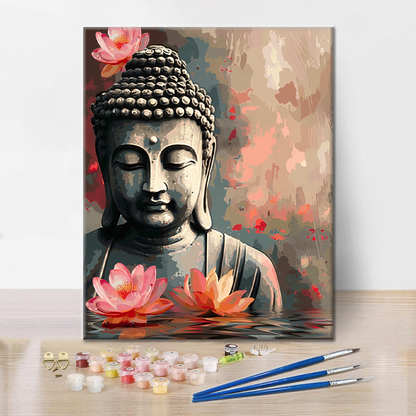 Buddha s květinou - Malování podle čísel