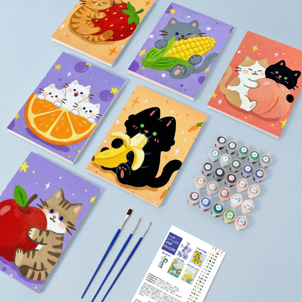 Koťata a ovoce - Malování podle čísel