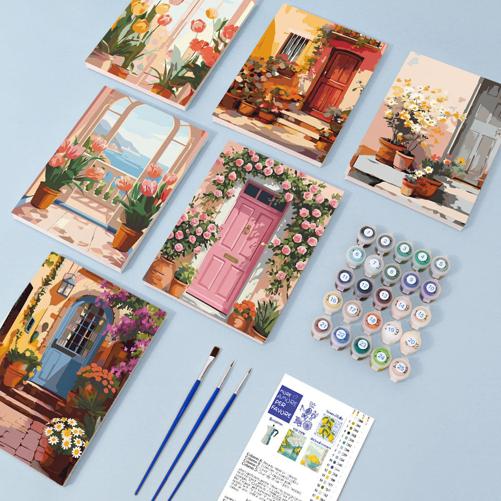 Rozkvetlé dveře - Malování podle čísel