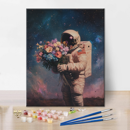 Astronautův kvetoucí vesmír - Malování podle čísel