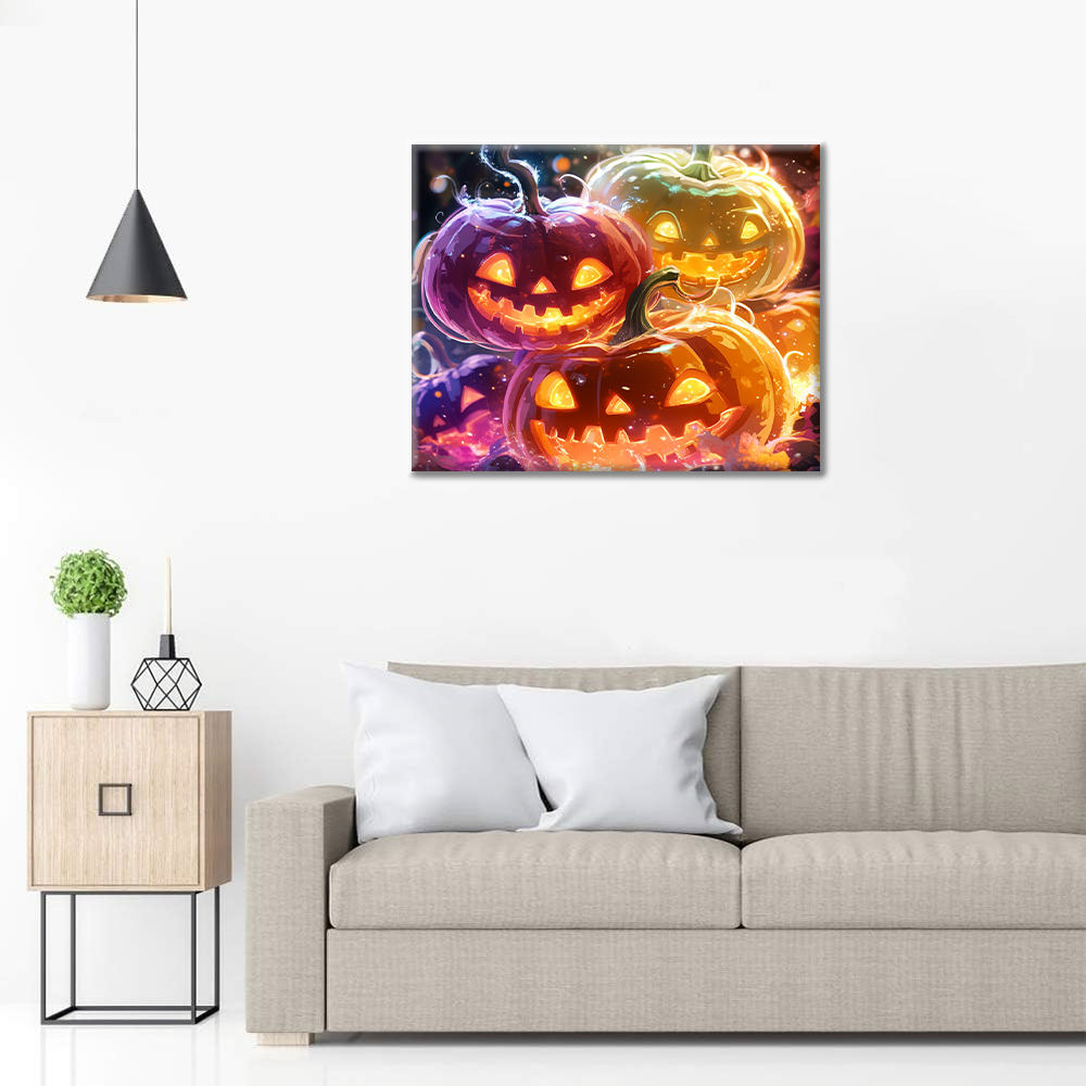 Dýňová lampa - Malování podle čísel