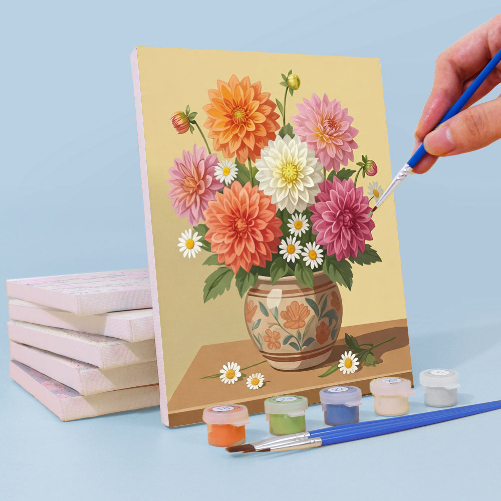 Květiny ve vázách - Malování podle čísel