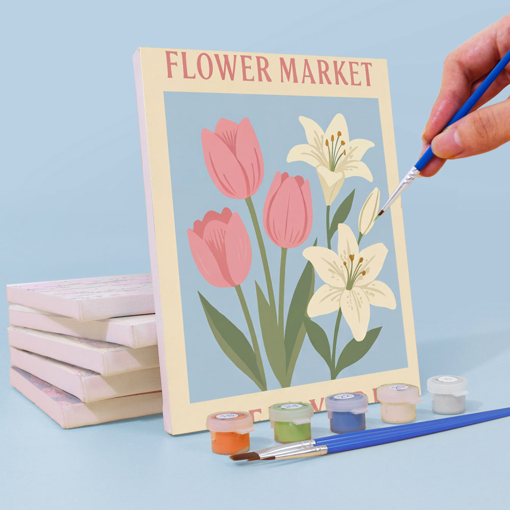 Světové květinové trhy - Malování podle čísel