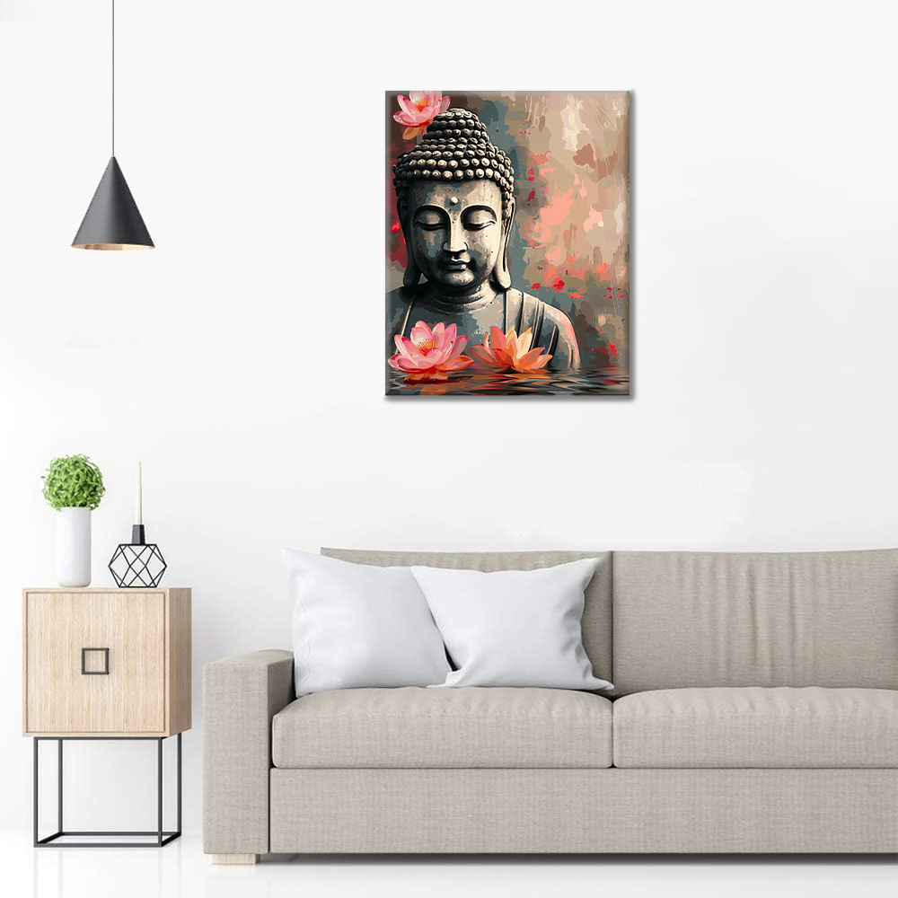 Buddha s květinou - Malování podle čísel