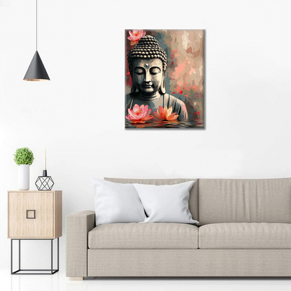 Buddha s květinou - Malování podle čísel