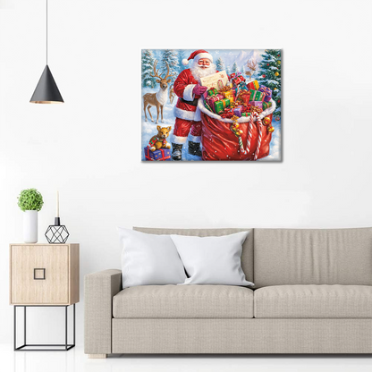 Santa Clausův dárkový pytel - Malování podle čísel