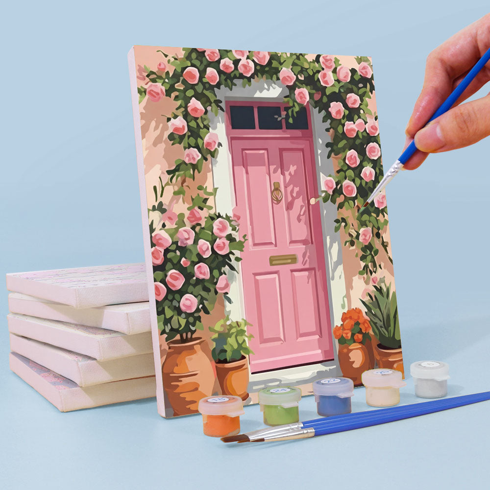 Rozkvetlé dveře - Malování podle čísel