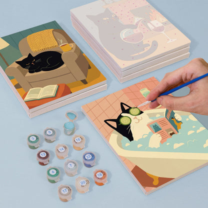 Poklidná černá kočka - Malování podle čísel