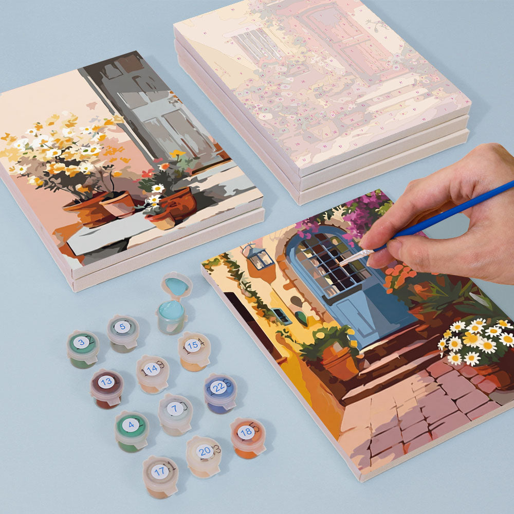 Rozkvetlé dveře - Malování podle čísel