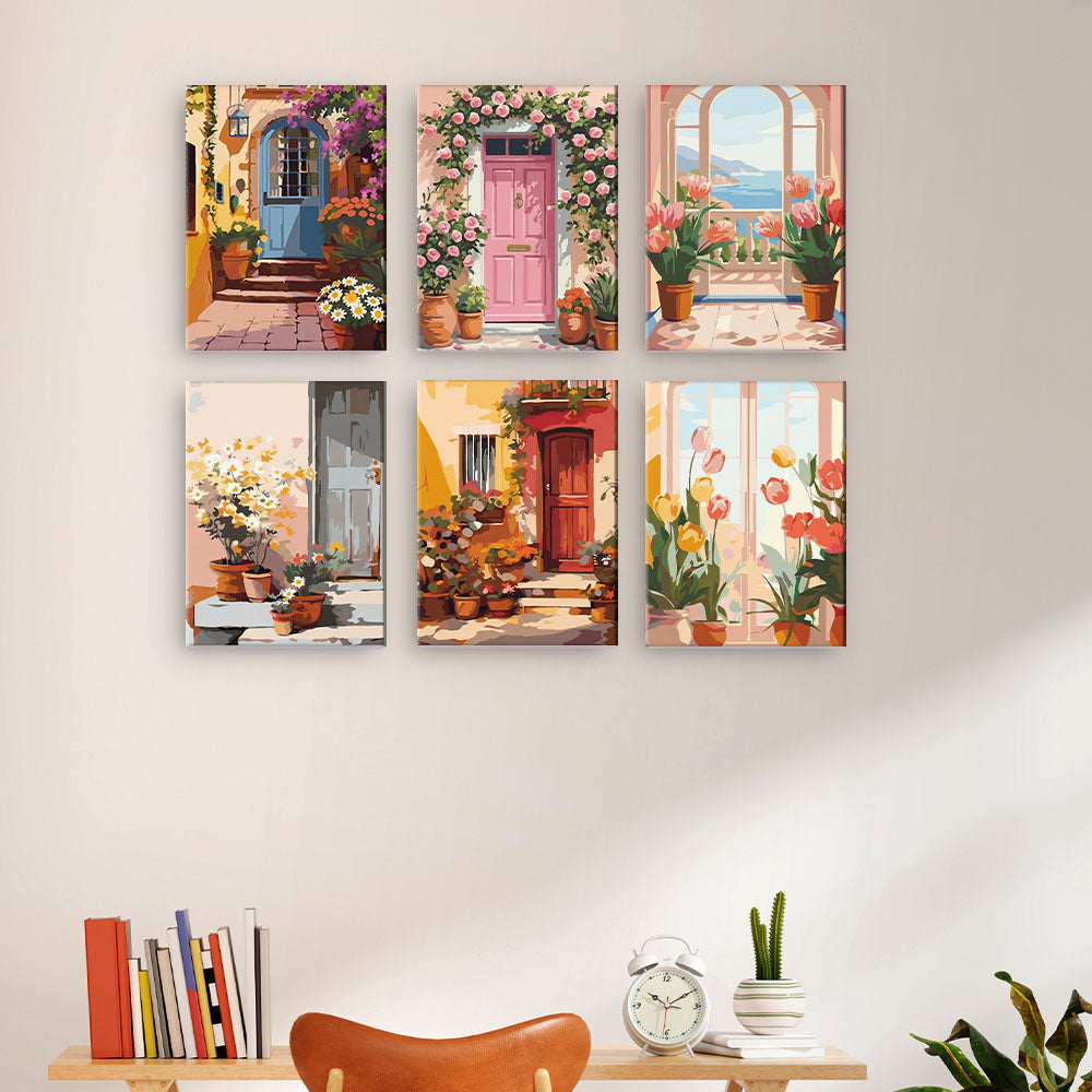 Rozkvetlé dveře - Malování podle čísel