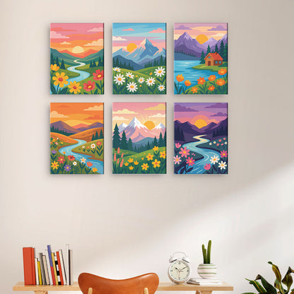 Hory a květy - Malování podle čísel