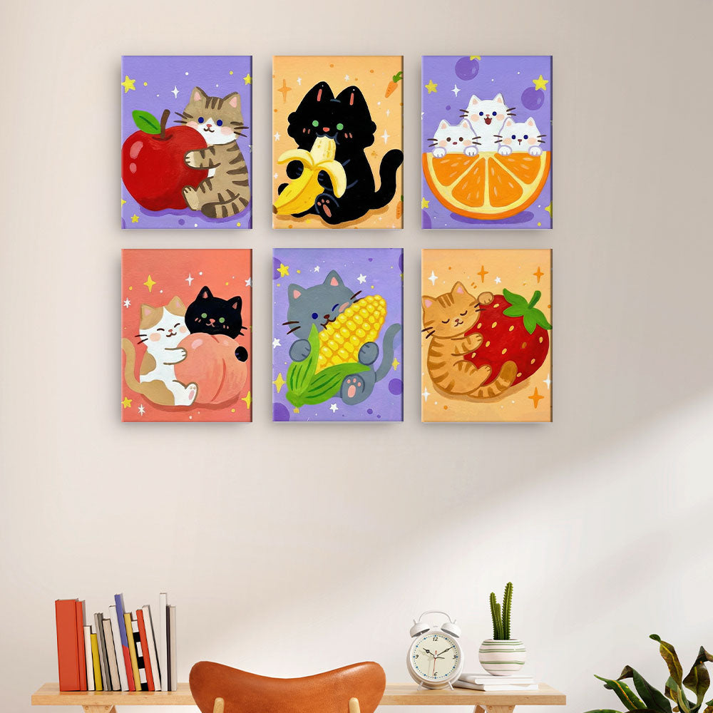 Koťata a ovoce - Malování podle čísel